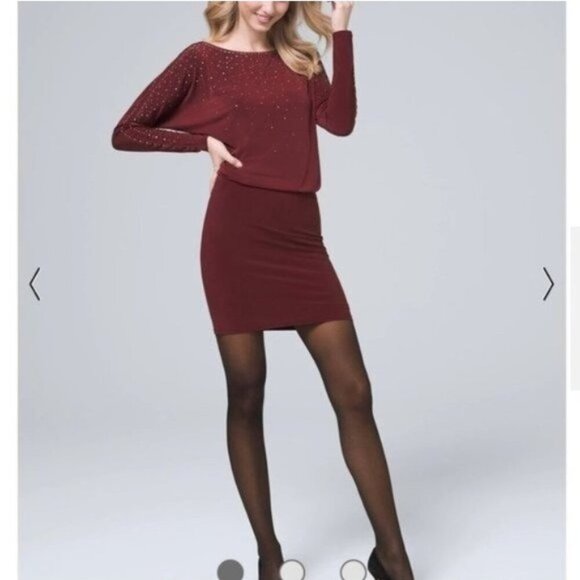 White House Black Market Dresses & Skirts - NWOT White House Black Market Stud-Detail Knit Blouson Dress